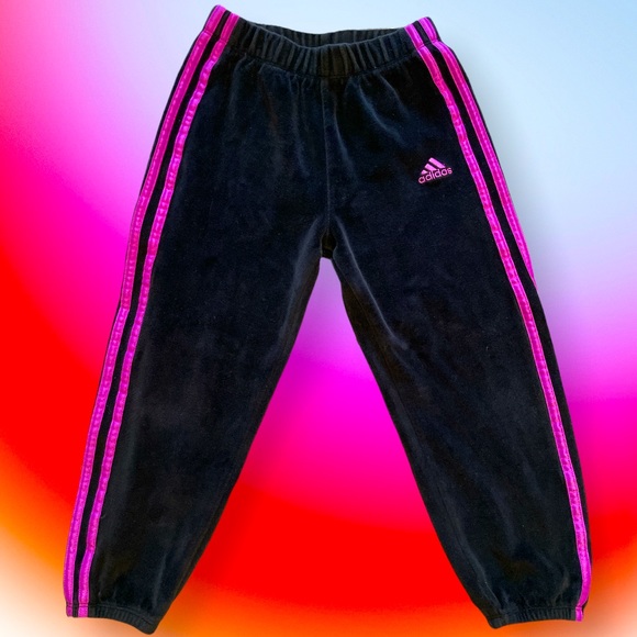Adidas Girl's Track Jogger Velour Pant sz 6 - Picture 1 of 4